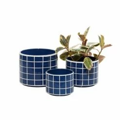 Cheapest 🔔 Grayson Lane 12-in x 9-in Blue Stone Planters - Set of 3 🔔