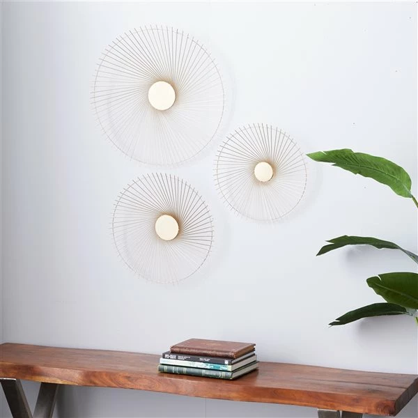 Best deal 🛒 Grayson Lane 16-in x 18-in x 23-in Gold Metal Contemporary Wall Decor - Set of 3 🎁 2 Best deal 🛒 Grayson Lane 16-in x 18-in x 23-in Gold Metal Contemporary Wall Decor - Set of 3 🎁 - Image 2