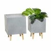 Wholesale 👏 Grayson Lane 11.40-in x 15.80-in Grey Ceramic Planters - Set of 2 ⭐
