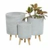 Buy 😍 Grayson Lane 12-in x 17-in Grey Clay Planters - Set of 3 🌟