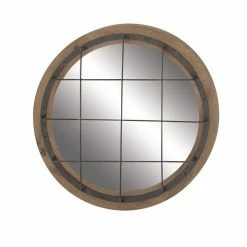 Budget 🌟 Grayson Lane 31-in x 31-in Round Blue Industrial Framed Wall Mirror 💯 -GRAYSON LANE Sales 2022 330941104 AlternateImage5 l