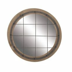 Budget 🌟 Grayson Lane 31-in x 31-in Round Blue Industrial Framed Wall Mirror 💯