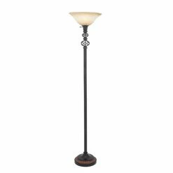 Coupon 💯 Grayson Lane 70-in x 15-in Black Metal Traditional Torchiere Lamp ✨