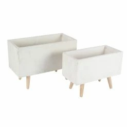 Outlet 💯 Grayson Lane 21-in x 15-in White Clay Planters - Set of 2 ❤️