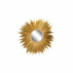 Outlet 🤩 Grayson Lane 45-in x 45-in Round Brown Bohemian Framed Wall Mirror ❤️