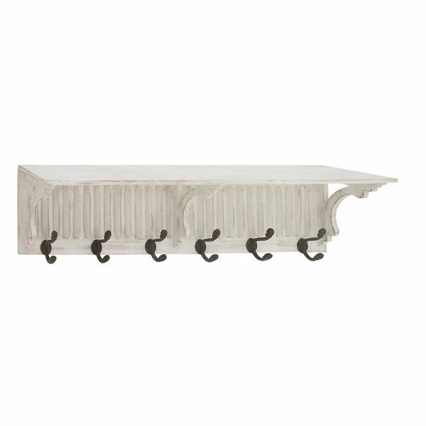 New 😍 Grayson Lane 36-in x 10-in White Farmhouse Wood Wall Hook Rack with Shelf 😉 1 New 😍 Grayson Lane 36-in x 10-in White Farmhouse Wood Wall Hook Rack with Shelf 😉