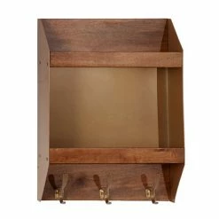 Best deal ⌛ Grayson Lane 22-in x 16-in x 5-in Brown Metal Industrial Wall Shelf ⭐