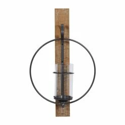 Coupon ⌛ Grayson Lane 1 Candle Wood Sconce Candle Holder ❤️