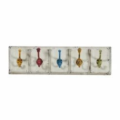 Cheapest ⌛ Grayson Lane Yellow/Red/Blue/Green MDF Decorative 5 Screw Wall Hooks - Set of 1 ❤️
