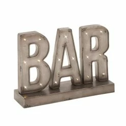 Wholesale ✔️ Grayson Lane Industrial Distress Brown Solid Tin Bar Decorative Sign with LED Lights ✨ -GRAYSON LANE Sales 2022 330941154 AlternateImage7 l