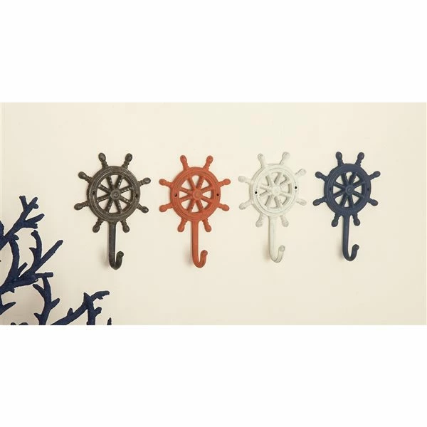 Best deal ๐งจ Grayson Lane Multicoloured Iron Decorative Ship Wheel Screw Wall Hooks - Set of 4 ๐ 2 Best deal ๐งจ Grayson Lane Multicoloured Iron Decorative Ship Wheel Screw Wall Hooks - Set of 4 ๐ - Image 2