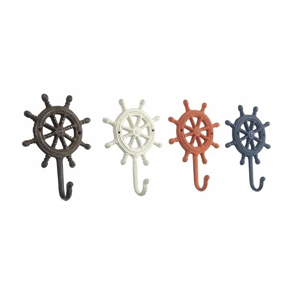 Best deal ๐งจ Grayson Lane Multicoloured Iron Decorative Ship Wheel Screw Wall Hooks - Set of 4 ๐ 1 Best deal ๐งจ Grayson Lane Multicoloured Iron Decorative Ship Wheel Screw Wall Hooks - Set of 4 ๐