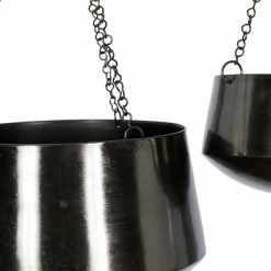 Flash Sale ❤️ Grayson Lane 12-in W x 7-in H Black Metal Hanging Wall Planter - 2-Pack 🔥 -GRAYSON LANE Sales 2022 330941173 AlternateImage4 l