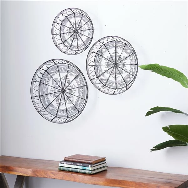 Discount 🎁 Grayson Lane 21.2-in H x 21.2-in W Eclectic Metal Wall Accent - Set of 3 💯 2 Discount 🎁 Grayson Lane 21.2-in H x 21.2-in W Eclectic Metal Wall Accent - Set of 3 💯 - Image 2