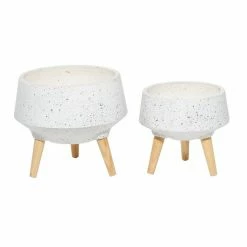 Wholesale 🎉 Grayson Lane 11.05-in W x 10.30-in H White Ceramic Planter - 2-Pack 🎉 -GRAYSON LANE Sales 2022 330941177 AlternateImage5 l