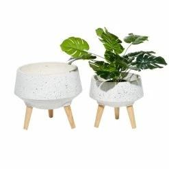 Wholesale 🎉 Grayson Lane 11.05-in W x 10.30-in H White Ceramic Planter - 2-Pack 🎉