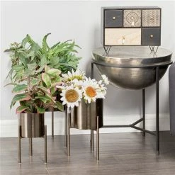 Promo 🔥 Grayson Lane 10-in W x 18-in H Black Metal Planter - 3-Pack 🥰 -GRAYSON LANE Sales 2022 330941178 AlternateImage2 l