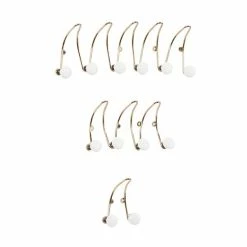 Budget 🧨 Grayson Lane Glam Gold/Pearl White Iron Decorative Zigzag Design Screw Wall Hooks - Set of 3 👍 -GRAYSON LANE Sales 2022 330941179 AlternateImage5 l