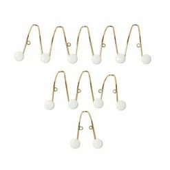 Budget 🧨 Grayson Lane Glam Gold/Pearl White Iron Decorative Zigzag Design Screw Wall Hooks - Set of 3 👍