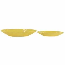 Discount ✨ Grayson Lane 22-in W x 3-in H Yellow Ceramic Low Bowl Planter - 2-Pack 🔥