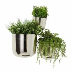 New 😀 Grayson Lane 9-in W x 9-in H Silver Metal Hanging Planter - 3-Pack ✔️ -GRAYSON LANE Sales 2022 330941188 AlternateImage5 l