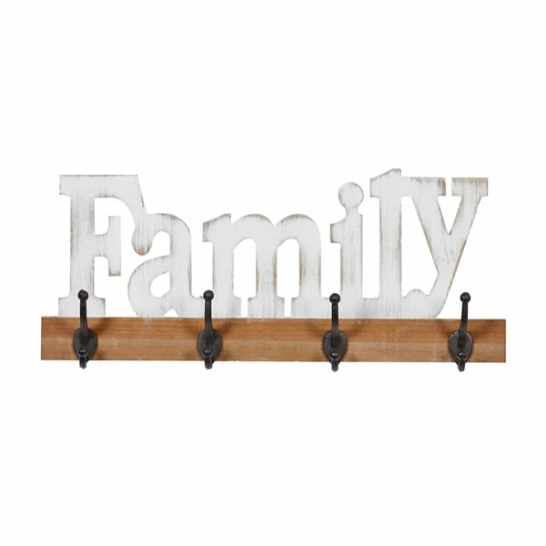 Best deal ❤️ Grayson Lane Farmhouse Family White/Brown Wood Decorative Screw Wall Hooks - Set of 1 🔥 3 Best deal ❤️ Grayson Lane Farmhouse Family White/Brown Wood Decorative Screw Wall Hooks - Set of 1 🔥 - Image 3