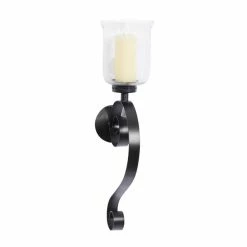 Wholesale 🎁 Grayson Lane Traditional 1 Candle Black Metal Sconce Candle Holder ✔️
