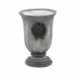 Cheapest 🎉 Grayson Lane 11-in W x 16-in H Grey Resin Planter ✔️