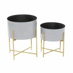 Wholesale ✔️ Grayson Lane 11.9-in W x 15.65-in H Grey Metal Planter - 2-Pack 🎉 9 Wholesale ✔️ Grayson Lane 11.9-in W x 15.65-in H Grey Metal Planter - 2-Pack 🎉 -GRAYSON LANE Sales 2022 330941212 AlternateImage5 l