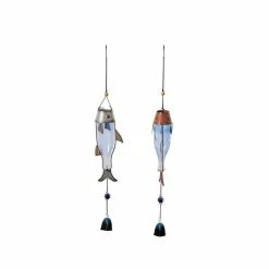 Outlet 🧨 Grayson Lane Coastal 32-in Multicoloured Metal Fish Wind Chime - Set of 2 ❤️ -GRAYSON LANE Sales 2022 330941213 AlternateImage5 l