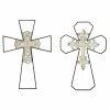 Best Pirce 🎁 Grayson Lane 19.35-in H x 13-in W Traditional Metal Cross Wall Accent - Set of 2 🎁