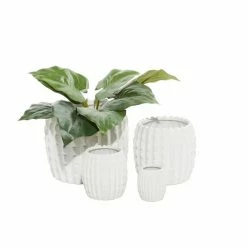 Promo π Grayson Lane 10-in W x 9-in H White Stone Planter - 4-Pack π