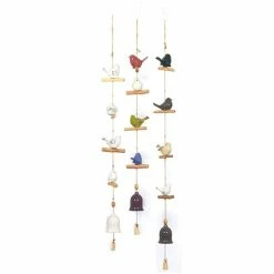 Deals 🌟 Grayson Lane Coastal 46-in Multicoloured Metal Birds Wind Chime - Set of 3 🧨