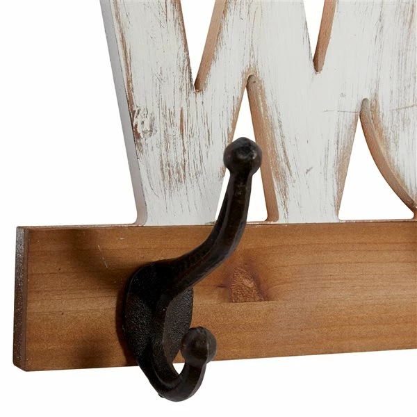 Coupon ๐ Grayson Lane White/Brown Wood Welcome Decorative 5 Screw Wall Hooks - Set of 1 ๐ 2 Coupon ๐ Grayson Lane White/Brown Wood Welcome Decorative 5 Screw Wall Hooks - Set of 1 ๐ - Image 2