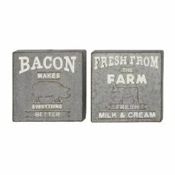 Promo 🌟 Grayson Lane 16-in H x 16-in W Farmhouse Metal Sign Wall Accent - Set of 2 🛒 -GRAYSON LANE Sales 2022 330941235 AlternateImage7 l