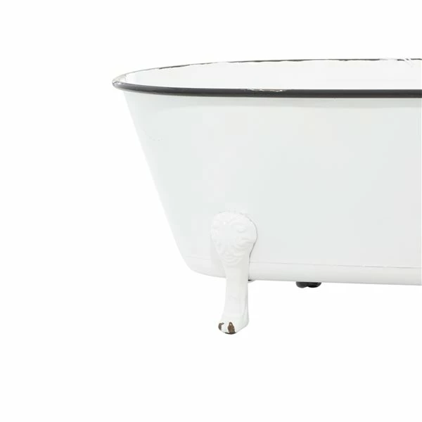 Best Sale 🔥 Grayson Lane 20-in W x 9-in H White Metal Planter 🎁 4 Best Sale 🔥 Grayson Lane 20-in W x 9-in H White Metal Planter 🎁 - Image 4