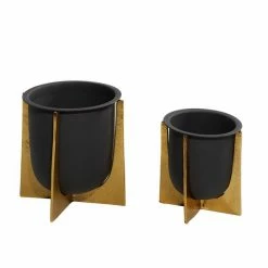 Deals 😍 Grayson Lane 8.95-in W x 9.35-in H Black Metal Planter - 2-Pack ⭐ -GRAYSON LANE Sales 2022 330941246 AlternateImage5 l