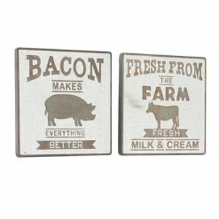 Outlet 😍 Grayson Lane 16.1-in H x 16.1-in W Farmhouse Metal Sign Wall Accent - Set of 2 ✨ -GRAYSON LANE Sales 2022 330941248 AlternateImage7 l
