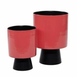 Flash Sale 👍 Grayson Lane 9.75-in W x 14.35-in H Red Metal Planter - 2-Pack 🌟 -GRAYSON LANE Sales 2022 330941251 AlternateImage5 l