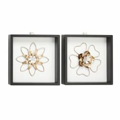 Outlet ✔️ Grayson Lane 12-in H x 12-in W Floral Wood Wall Accent - Set of 2 🥰