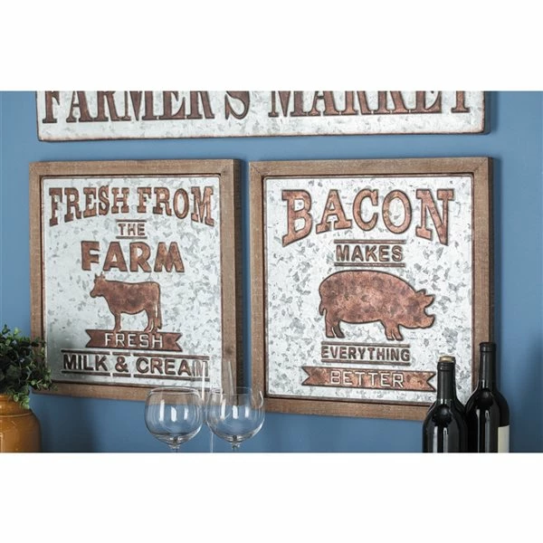 Discount 💯 Grayson Lane 18-in H x 18-in W Farmhouse Metal Sign Wall Accent - Set of 2 ⭐ 2 Discount 💯 Grayson Lane 18-in H x 18-in W Farmhouse Metal Sign Wall Accent - Set of 2 ⭐ - Image 2