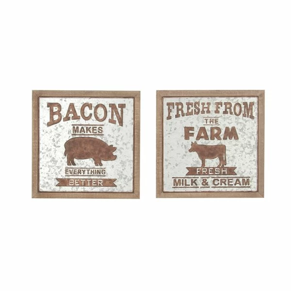 Discount 💯 Grayson Lane 18-in H x 18-in W Farmhouse Metal Sign Wall Accent - Set of 2 ⭐ 5 Discount 💯 Grayson Lane 18-in H x 18-in W Farmhouse Metal Sign Wall Accent - Set of 2 ⭐ - Image 5