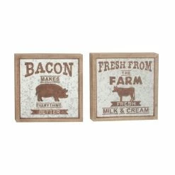 Discount 💯 Grayson Lane 18-in H x 18-in W Farmhouse Metal Sign Wall Accent - Set of 2 ⭐