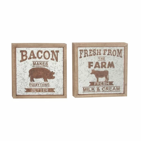 Discount 💯 Grayson Lane 18-in H x 18-in W Farmhouse Metal Sign Wall Accent - Set of 2 ⭐ 1 Discount 💯 Grayson Lane 18-in H x 18-in W Farmhouse Metal Sign Wall Accent - Set of 2 ⭐