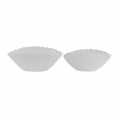Cheapest 🎁 Grayson Lane 18-in W x 7-in H White Porcelain Planter - 2-Pack 🛒