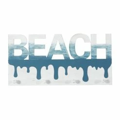 Flash Sale 🥰 Grayson Lane Blue/White Beach Wood Decorative 4 Shaker Peg - Set of 1 🎁