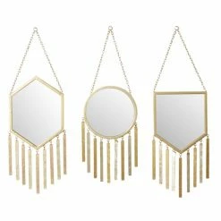 Best Sale ⭐ Grayson Lane Irregular Gold Framed Wall Mirror - Set of 3 😉