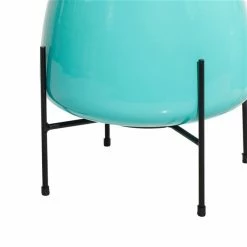 Cheap 😀 Grayson Lane 10.7-in W x 9.9-in H Teal Metal Planter - 2-Pack 👏 -GRAYSON LANE Sales 2022 330941322 AlternateImage4 l