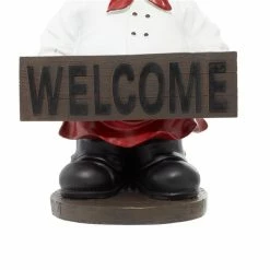 Outlet ❤️ Grayson Lane Traditional Red/White Polystone Chef with Welcome Sign 🥰 -GRAYSON LANE Sales 2022 330941341 AlternateImage5 l