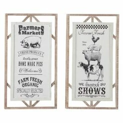Outlet 🔥 Grayson Lane 29.5-in H x 16-in W Farmhouse Wood Sign Wall Accent - Set of 2 🎉